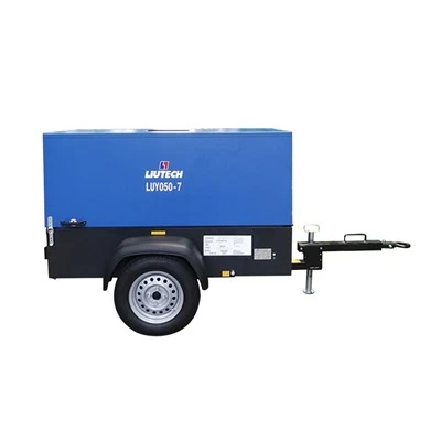 050-7 Liutech Hava Kompressörü175 PSI Dizel 7 Çubuk Hava Kompresör Makinesi Madencilik için